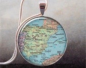 Spain map pendant, Spain necklace charm, Spain pendant, Spain jewelry resin pendant