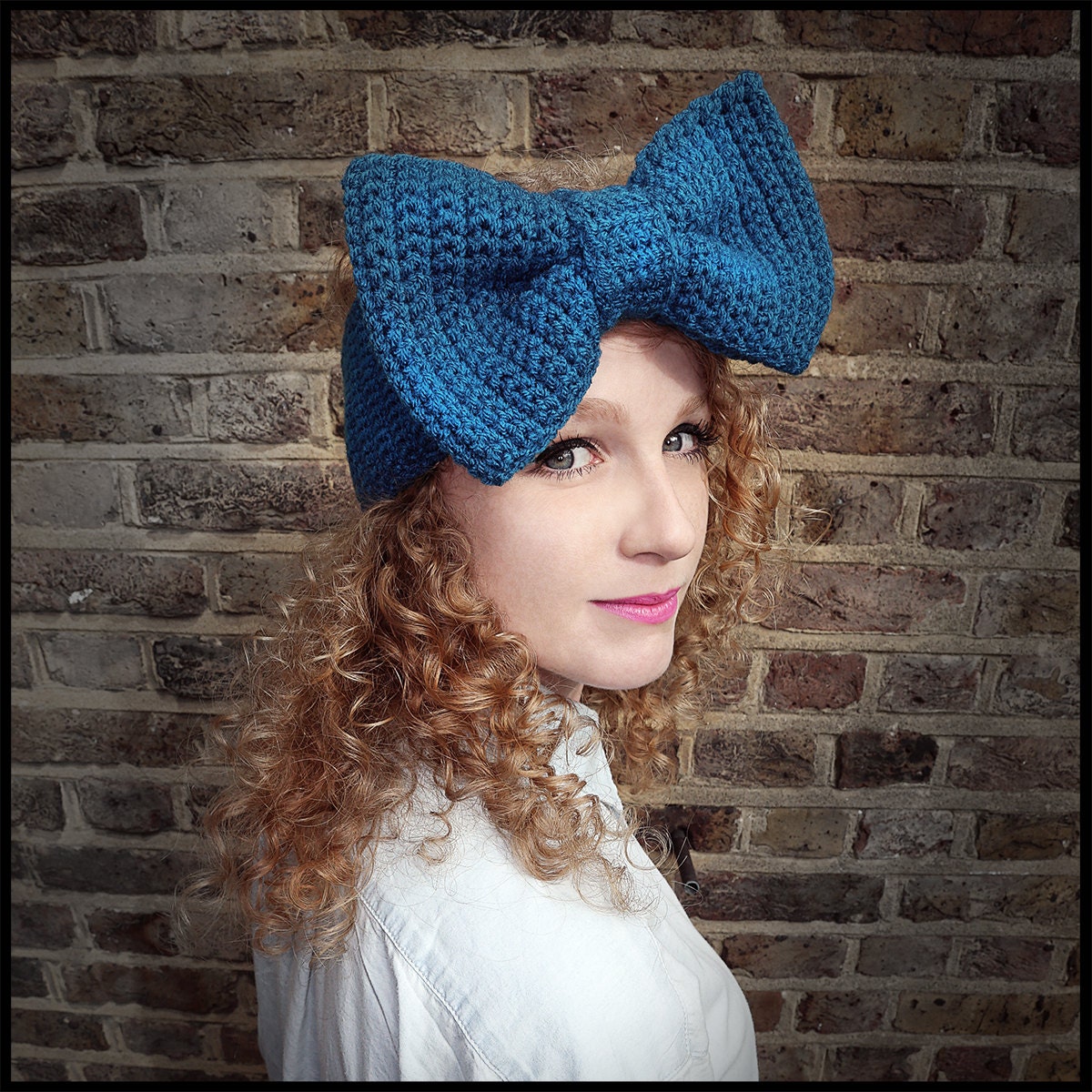 The Big Bow Headband in Cornflower Blue