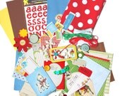 Baby boy  blue red and yellow scrapbook kit