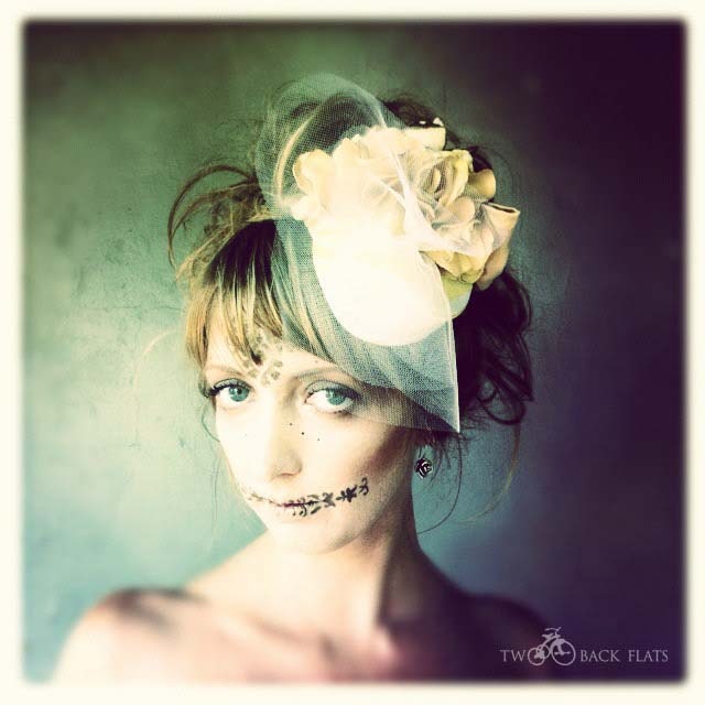 Yellow Flower Headpiece with Veil : Honey - READY TO SHIP