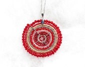 African Beaded Necklace, Scarlet and Garnet Maasai Tribe Necklace (Large)