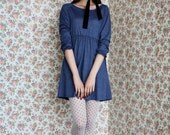 Blue dress, Formal dress, Cocktail dress, Womens dress, Mini dress, Women winter dress, Boat neck dress, ON SALE