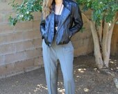 rare 80s vintage matsuda wool stirrup high waist pants - nicole japan designer - medium