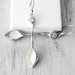 Sky Blue Topaz Earrings, Sterling Silver Leaf Shape Earrings, Bridal Jewelry, December Birthstone, Aqua Blue Topaz Jewelry, Springtime 2013
