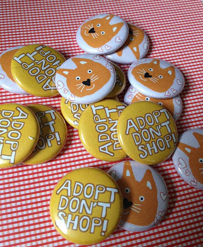 Foster Kitten Party Fund Pinback Button Badge Set