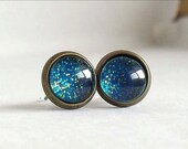 Little Turquoise Glitter Earrings
