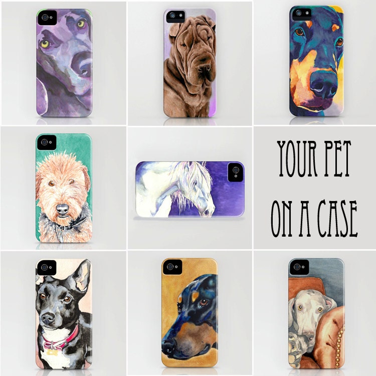 Custom Painting - Personalized Pet Portrait Case - Brazen Art Cell Phone Cover - iPhone Samsung HTC Blackberry Case