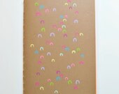 Rainbow Journal, Handpainted 20 Page Notebook, Diary - College, Dorm, Pattern, Shapes - Orange Cream, Neon, Pastel, Kraft, Notes
