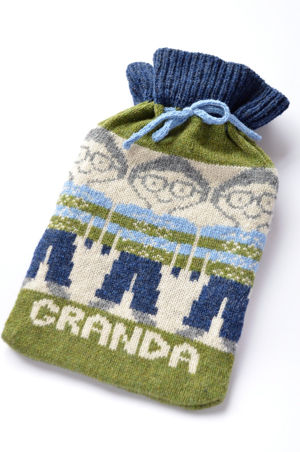 Mens Fairisle Knitted Hot Water Bottle Cozy cosy