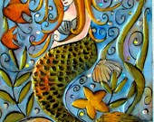 Sleeping Mermaid pdf Pattern for Wall Art, diy