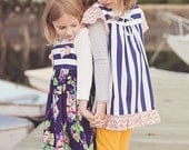 Girls Nautical Dress - Red White and Blue