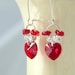 Red Heart - Swarovski Crystal Heart Hearrings - Red Glitter Earrings