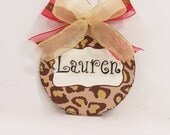 Leopard Christmas Ornament personalized monogram holiday decoration