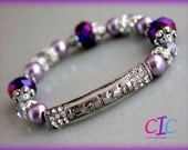 Purple Faith Rhinestone Affirmation bracelet
