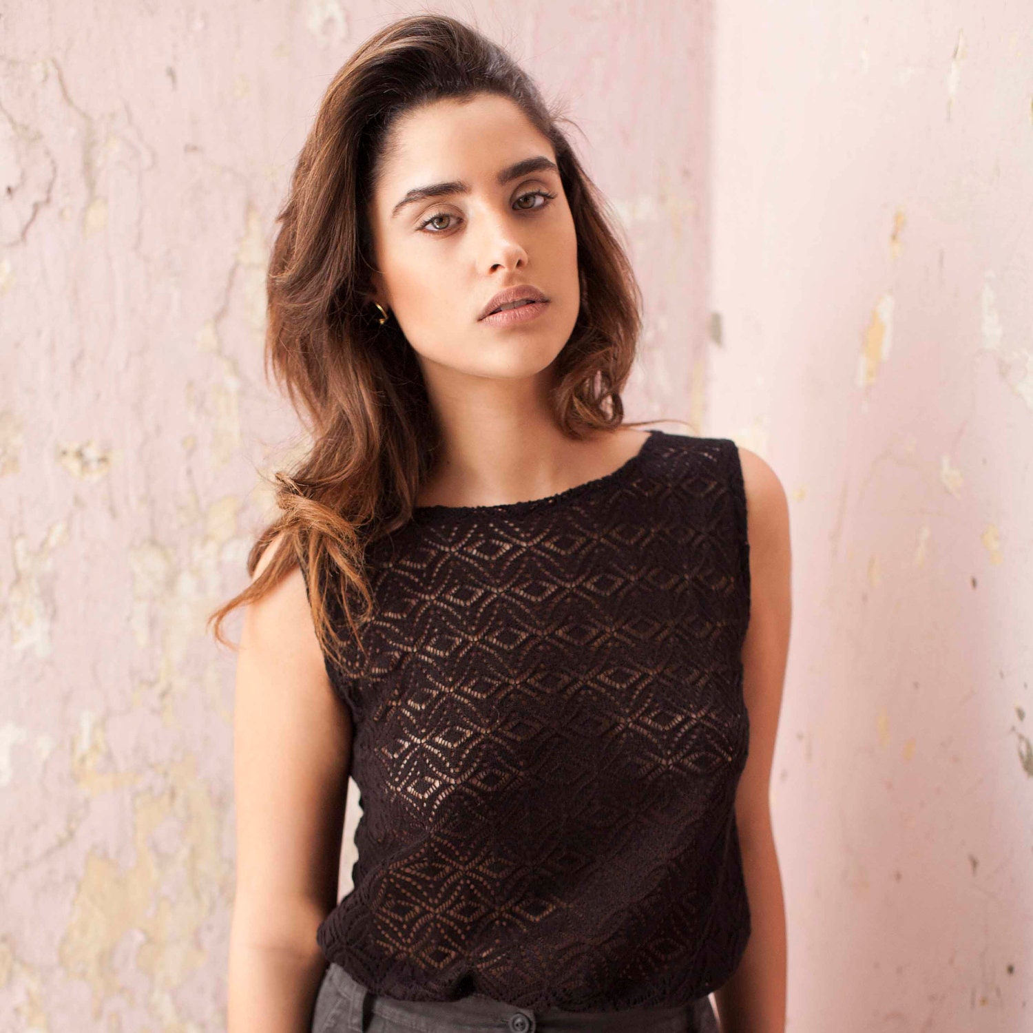 Summer black women lace crochet blouse,black top, women fashion