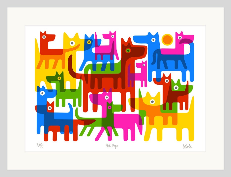 Hot Dogs by Lo Cole - Limited edition archival pigment ink print
