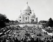 Sacre Coeur Photograph - Black and White Paris Photography - Montmartre - French Decor - Parisian Print - Wall Art - Travel Print  - Elegant