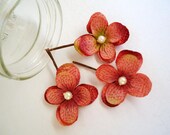 Pink Flower Hair Clips, Pink Prom Hair Pieces, Rose Pink Hydrangea Bobby Pins,  Mauve Flowers