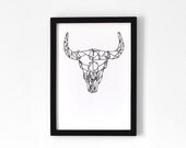 Buffalo skull . A3 Print