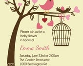 Love Birds Baby Shower Invitation - Printable Digital Invitation - Custom Personalized