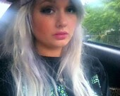 Full18" Set of White Blonde Human Hair Clip in Extensions