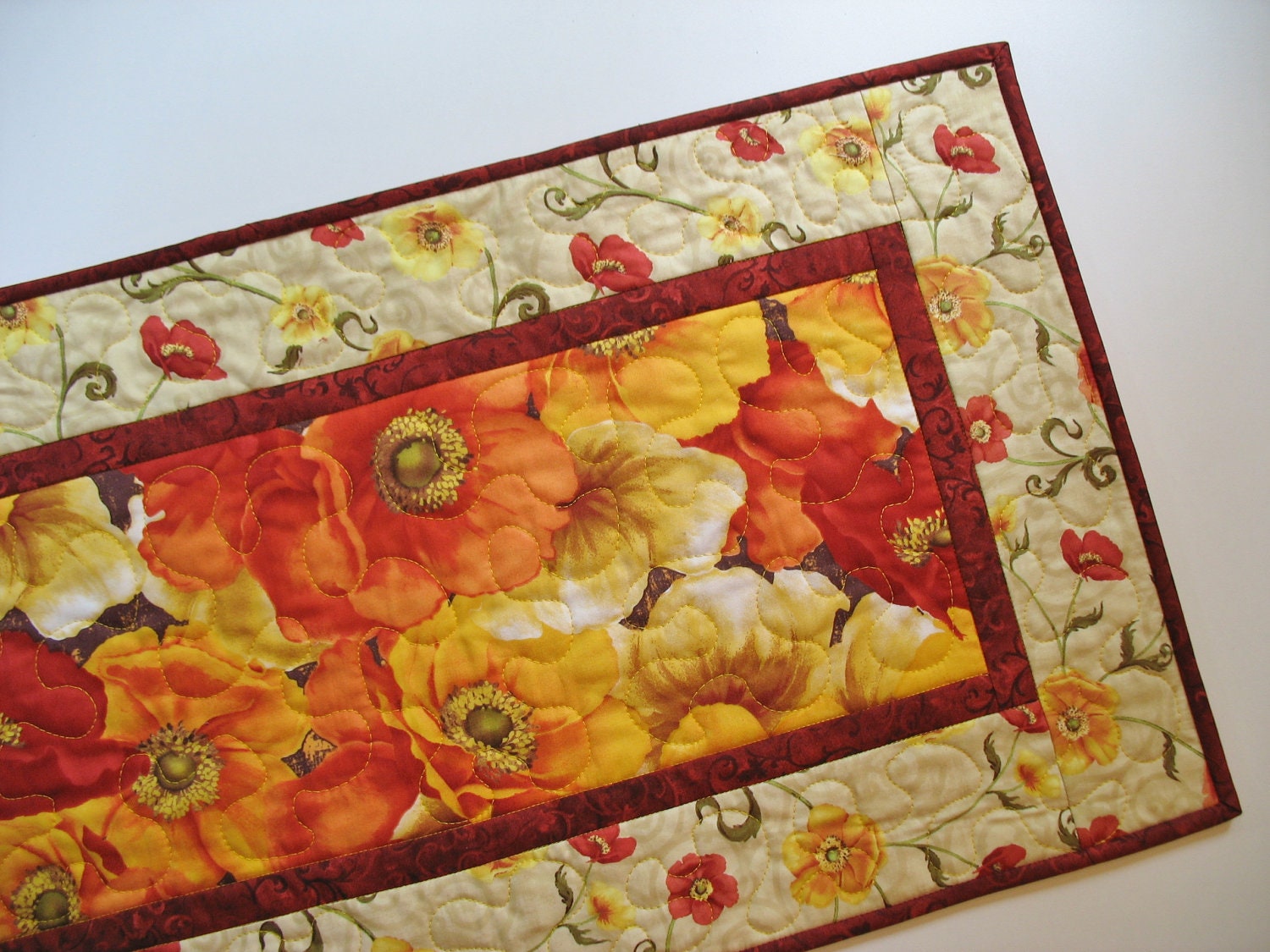 Poppy Table Runner Quilted