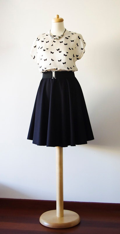 Full circle wool skirt, winter skirt.