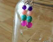 pretties for your ears // purple, peach, magenta & mint