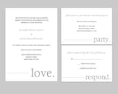 Modern, Simple, Typographic Wedding invitation