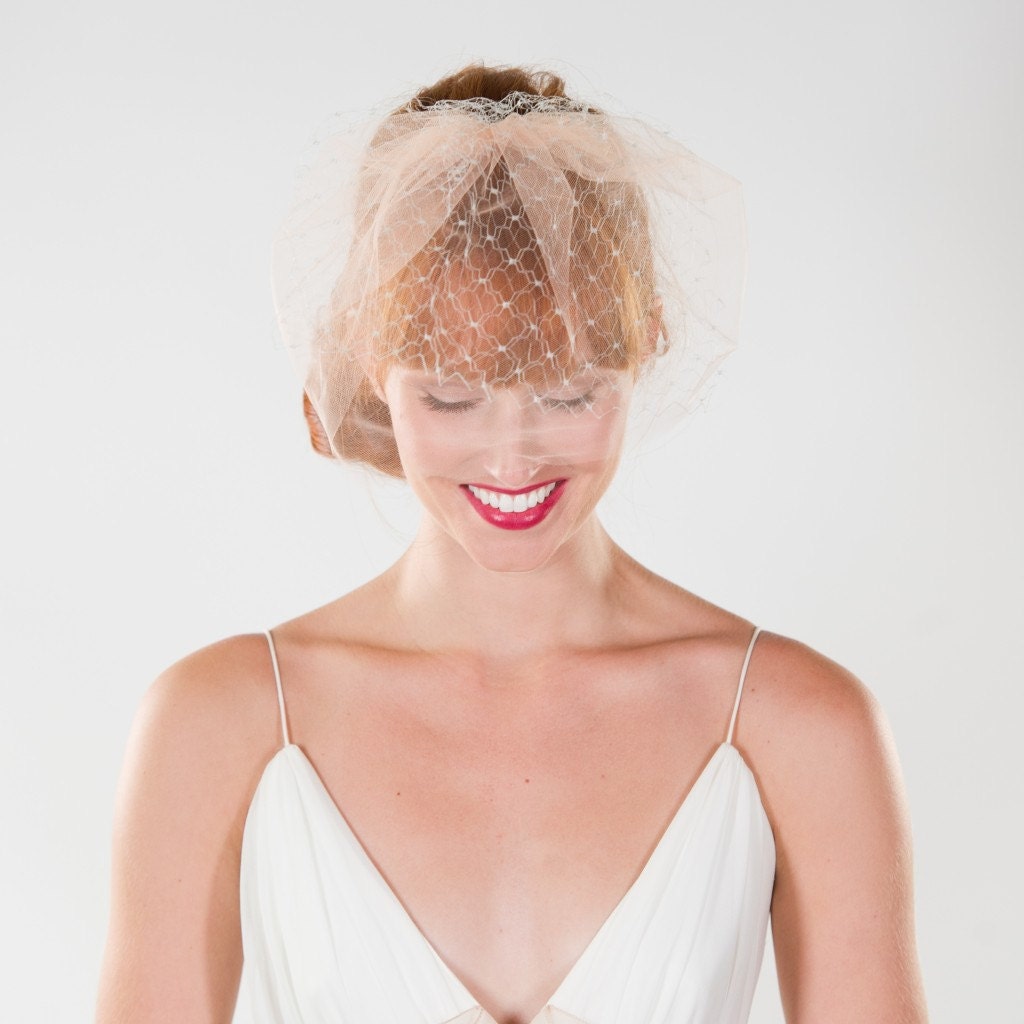 Southern Vintage Inspired Double Layer Bridal Birdcage Veil