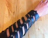 Upcycled  Inner Tube Rubber Spiral Diagonal Bracer Gauntlet Goth Steampunk Fetish Fantasy Riveted Cutout Post Apocalyptic Punk eco friendly