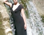 90's Silk Bias Cut Black Maxi Dress