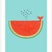 My cat can eat a whole watermelon - Art Print