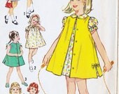 1960s Girls A Line Summer Dress Vintage Sewing Pattern, and Sleeveless Coat, Simplicity 4380 size 4