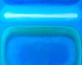 Blue, Original Oil Painting on Stretched Canvas, 24"x30", abstract minimalist modern art with blue, turquoise, green and white