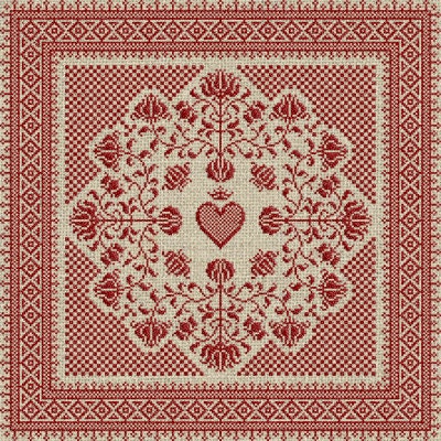 Floral Heart Pillow Cover - Cross Stitch Pattern - Instant Download PDF Booklet