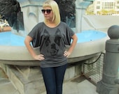 Women Boston Terrier Smile Grey Draped Sleeve Shirt Available in S-M-L-XL-2XL FREE shipping
