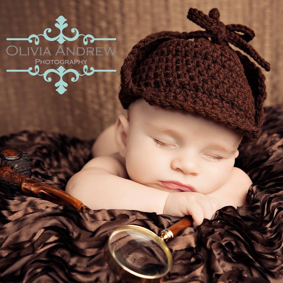 Crochet Detective / Sherlock Hat - Custom Size and Color