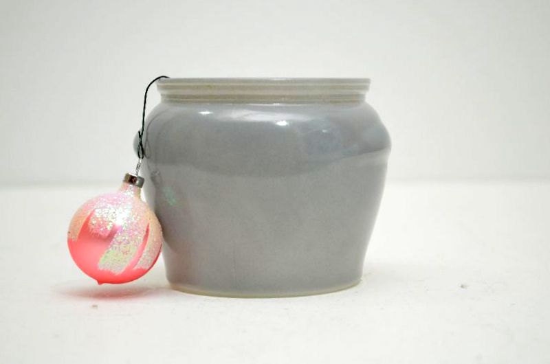 Vintage Glasbake Gray Grey Reuse Recycle Handmade Candle Jar