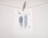 Feathers watercolor painting  personalised engagement gift