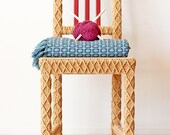 Yellow Accent Chair, Home Office Chair, Upcycled Furniture, Crochet Home Decor, Eco-Friendly Fiber Art by Knits for Life