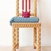 Yellow Accent Chair, Home Office Chair, Upcycled Furniture, Crochet Home Decor, Eco-Friendly Fiber Art by Knits for Life