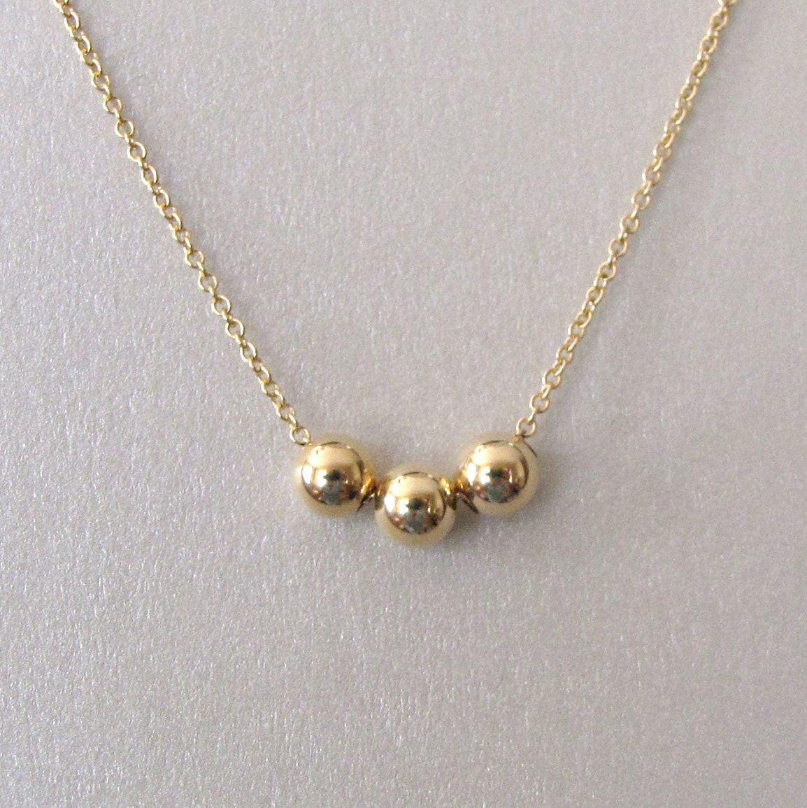 Gold Triple Bead Necklace