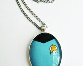 Star Trek Blue Shirt Necklace Geek Sci Fi Spock