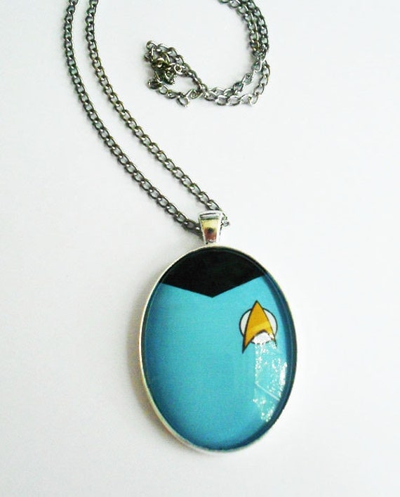 Star Trek Blue Shirt Necklace Geek Sci Fi Spock