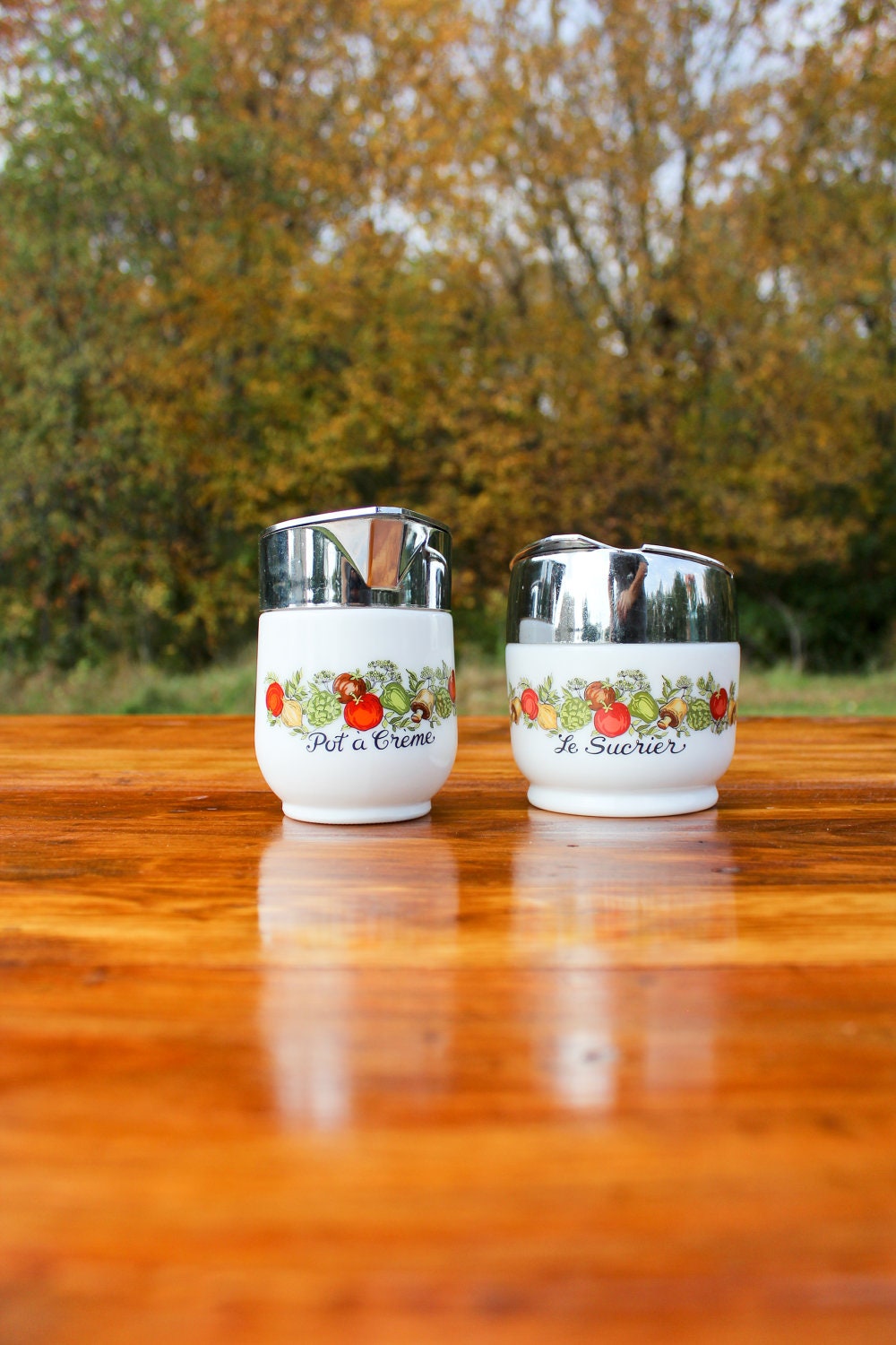 spice of life gemco : creamer & sugar bowl retro kitchen tea coffee 70s seventies
