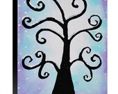 Abstract Giclee art Print on Stretched 8x10  Canvas Seasons Winter Tree snow cold ice