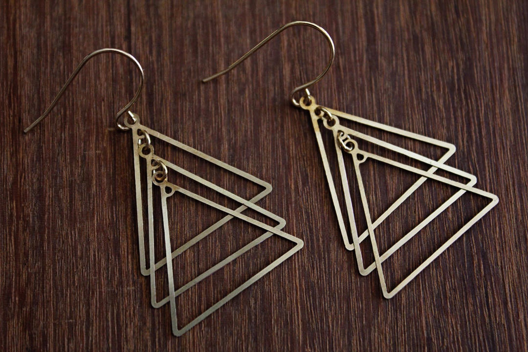 Triple Triangle Earrings