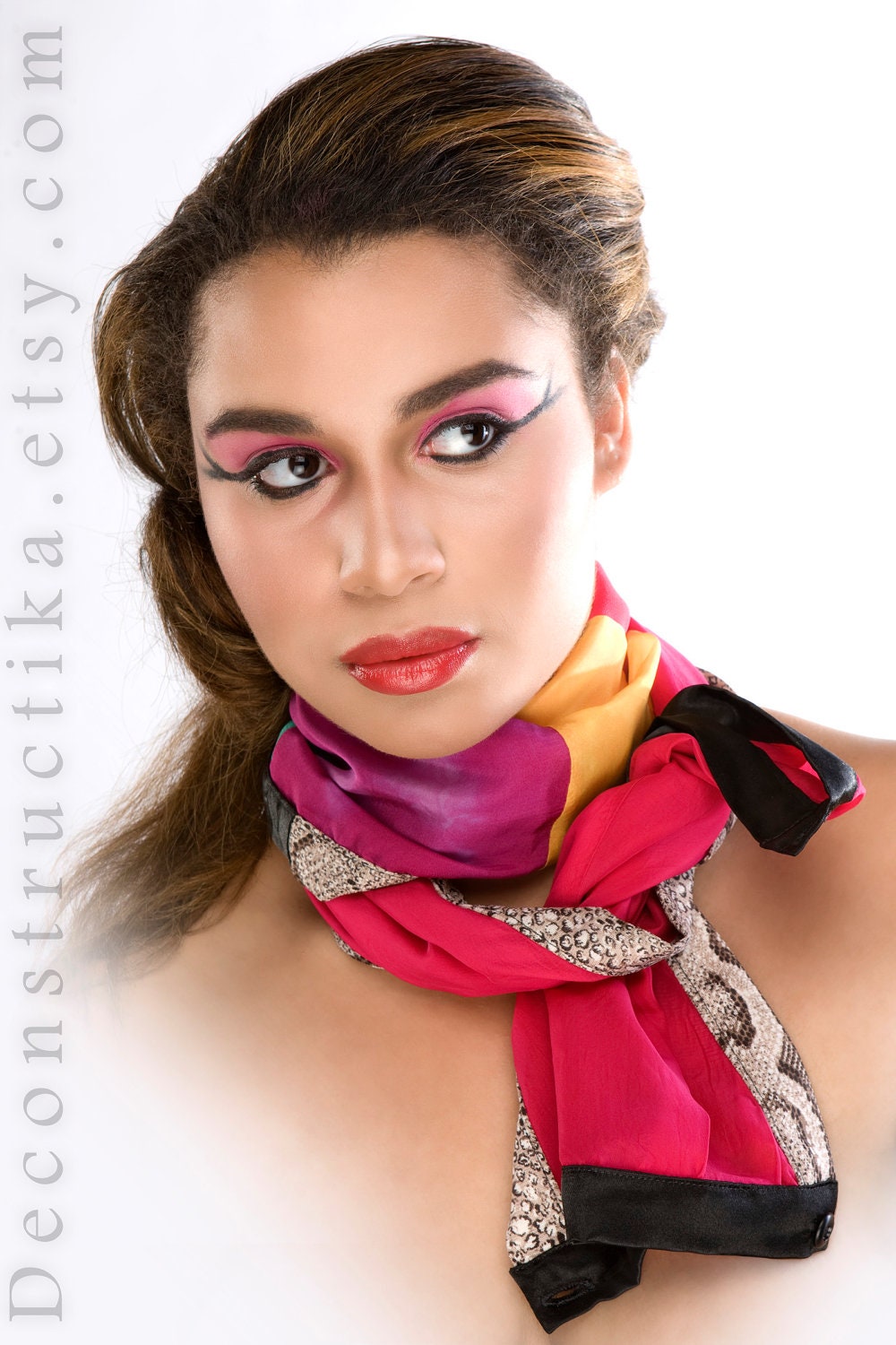 You look good in pink, upcycled silk scarf