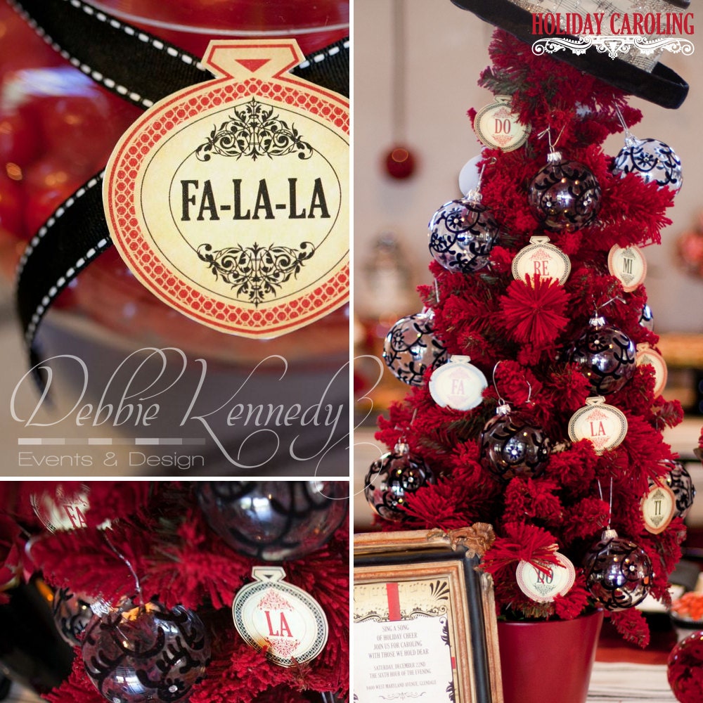 Holiday Caroling Christmas Party Musical Ornament Tags - DIY Printable - Print it Yourself Il_170x135
